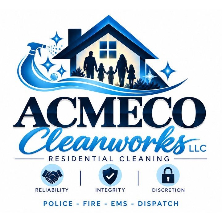 ACMECO CLEANWORKS LLC, Residential Cleaning. Reliability, Integrity, Discretion. Proudly serving first responders and their families: Police, Fire, EMS, Dispatch.
